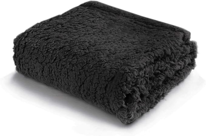 Pet Blankets for Couch Sofa Bed Dog Blankets Reversible Cat Blanket Soft Furniture Protector Cover for Small Medium Large Dogs Cats, Black, 31 x 39 inches