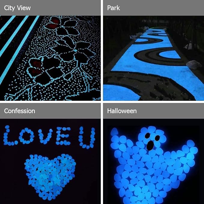 Glow in The Dark Pebbles/Glow Stones/Aquarium Rocks for Fish Tank/Aquarium/Walkway/Driveway/Plant Pots/Bonsai/Backyard