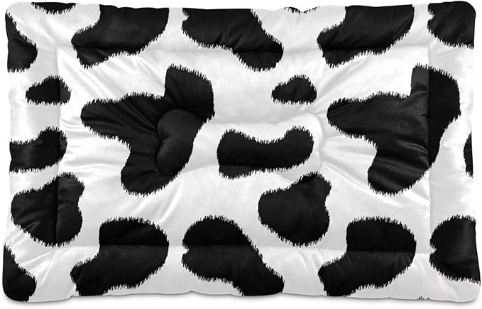 Pet Bed Cow Print Dog Bed Mat Absorbing Non Slip Pad Pet Sleeping Mat for Small, Medium, and Large Dogs Puppy Cat 36 in x 24 in