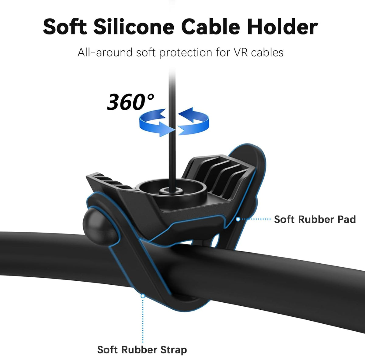 AMVR VR Cable Management System, 6 Packs Ceiling Pulley System Compatible with Meta Quest 3S/3/2/Valve Index/Rift S/PSVR/HTC VR Cord Accessories(VR Link Cable Not Included)