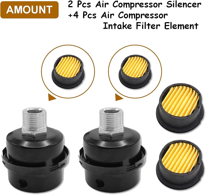 Pack of 2 Air Compressor Silencers