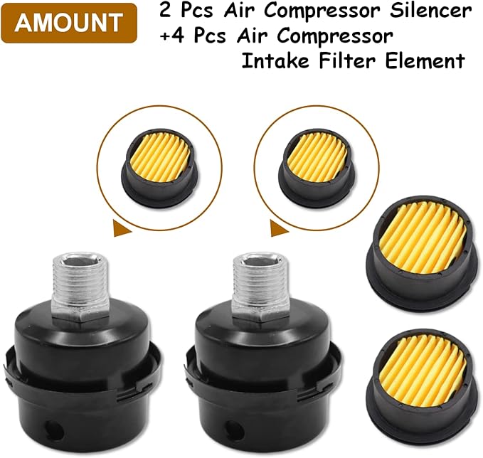 Pack of 2 Air Compressor Silencer