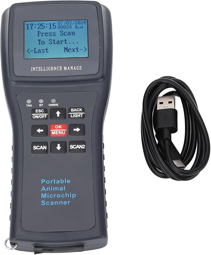 Sonew Pet Microchip Scanner Handheld ID Reader with Capability, Automatic Data Storage & USB Connectivity (with Bluetooth)
