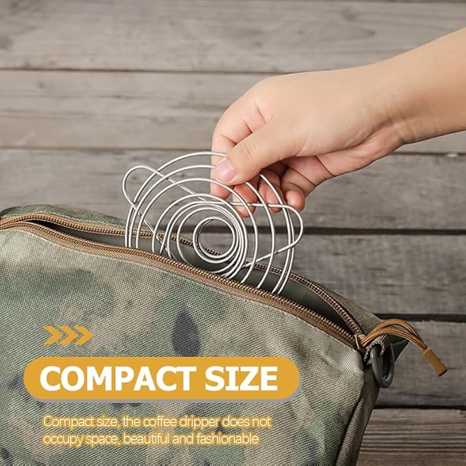 Cabilock Foldable Stainless Steel Coffee Filter Dripper Portable Cone Funnel