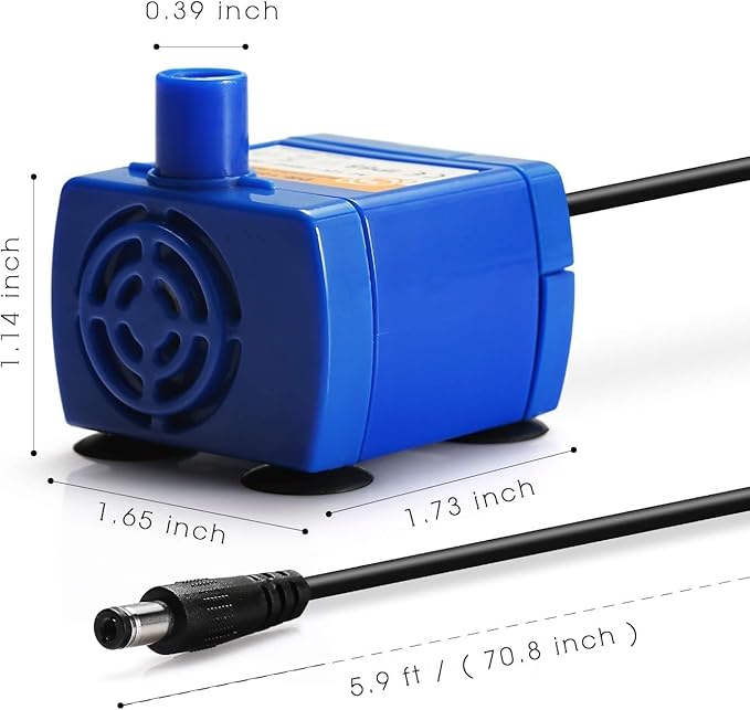 Pet Fountain Pump Replacement Cat Water Fountain Pump Replacement for Flower Fountain Automatic Pet Water Dispenser Replacement Pump Come with Adapter