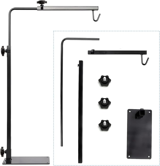 Reptile Lamp Stand – Adjustable Height Heat Lamp Holder for Terrariums & Tanks – Sturdy Metal Clamp & Riser for Bearded Dragon, Turtle, Snake Tank Accessories,Max. Terrarium Height: 14 inches