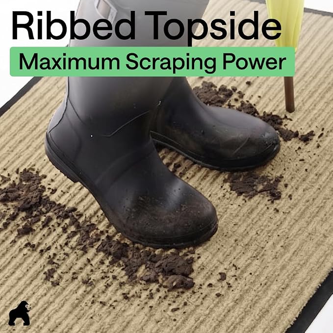 GORILLA GRIP Waterproof Traffic Guard Door Mat, Heavy Duty Entryway Mats