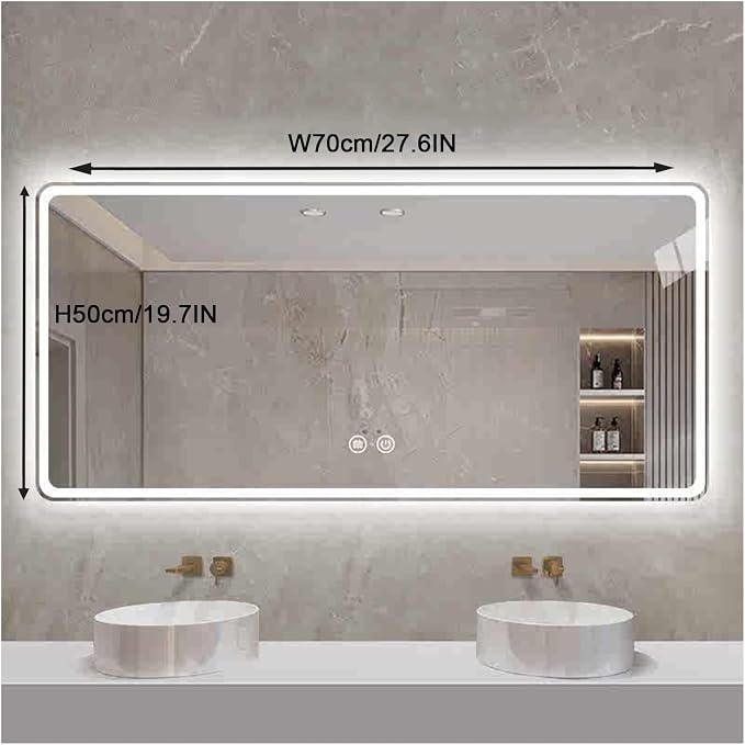 Smart Illuminated LED Bathroom Mirror，Bathroom Mirror