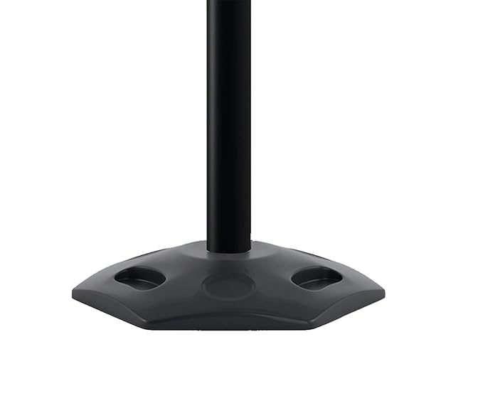 CCW Series WBB-200D - Set of 2 Retractable Dual Belt Barrier Stanchion, Heavy Duty Rubber Base, Black Post (7.5 Foot Belt, Yellow with"Beware Open Pit" Black Letters Belt)