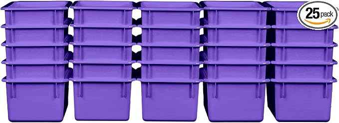 Wood Designs Cubby Storage Bin, Heavy Duty Plastic Containers