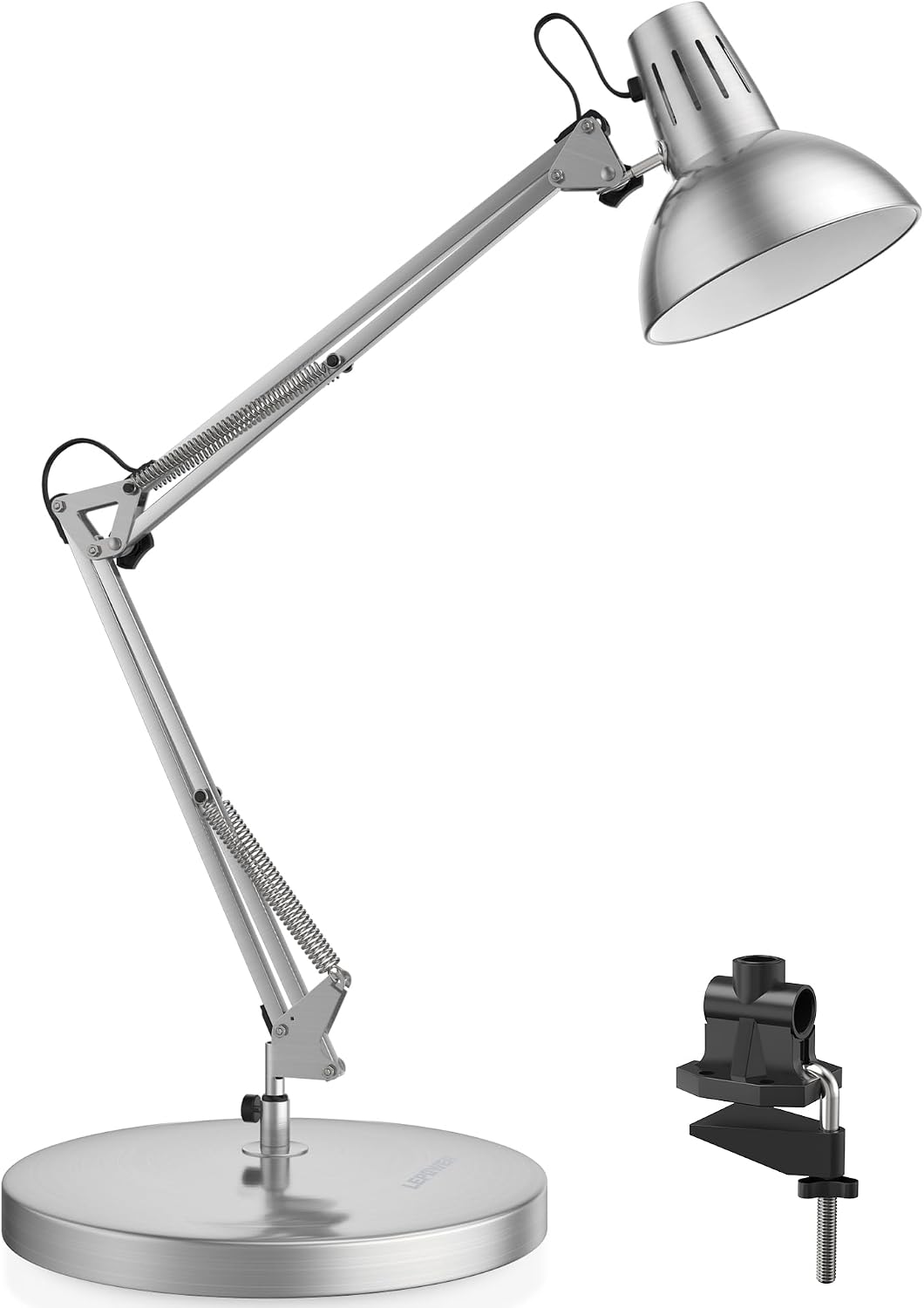 LEPOWER Metal Adjustable Desk Lamp with Clamp, Swing Arm for Home Office