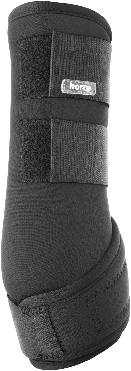 HORZE Brushing Splint Boots for Horses (Pair) - Durable Neoprene, Secure Closure, Lightweight - Black - S