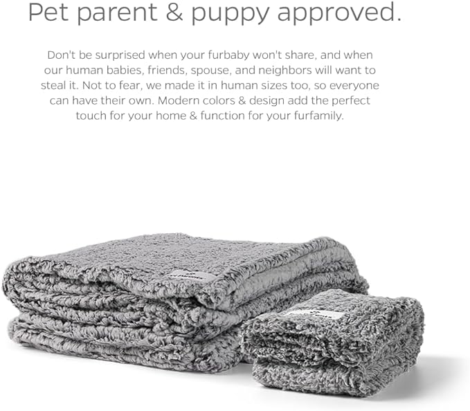 Pet Parents Premium Pet Blanket - Water Resistant Dog & Cat Blanket, Perfect for Crates, Calming, Large, Medium & Small Dogs, Puppy Size: 50x60, Color: Slate