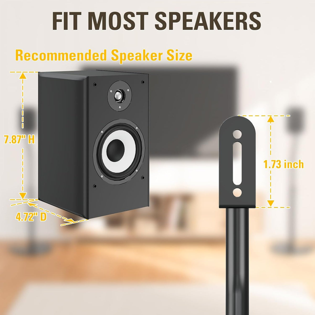Mounting Dream Height Adjustable Speaker Stands, One Pair Floor Stands