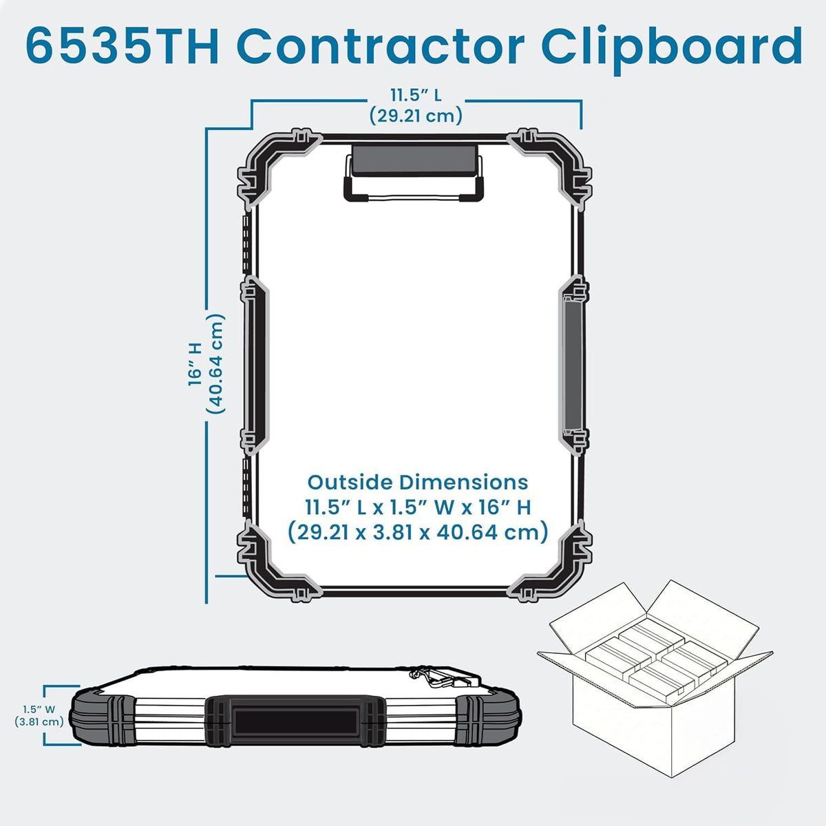 Flambeau Heavy-Duty Contractor Clipboard Document Holder, Portable Storage Organizer for Papers, Receipts & Forms | Office, School & Jobsite Use, Grey