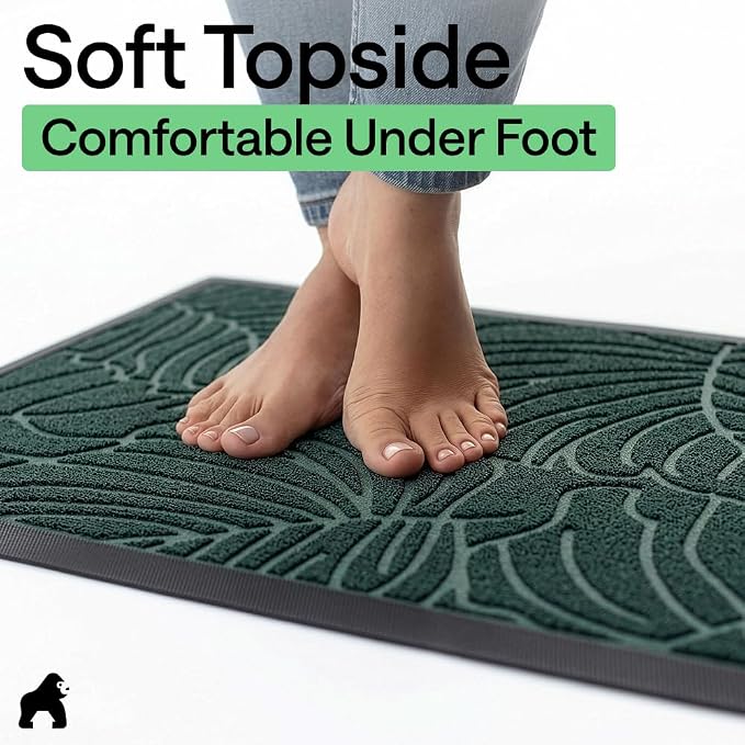 GORILLA GRIP 100% Waterproof All-Season WeatherMAX Doormat, US Designed Natural