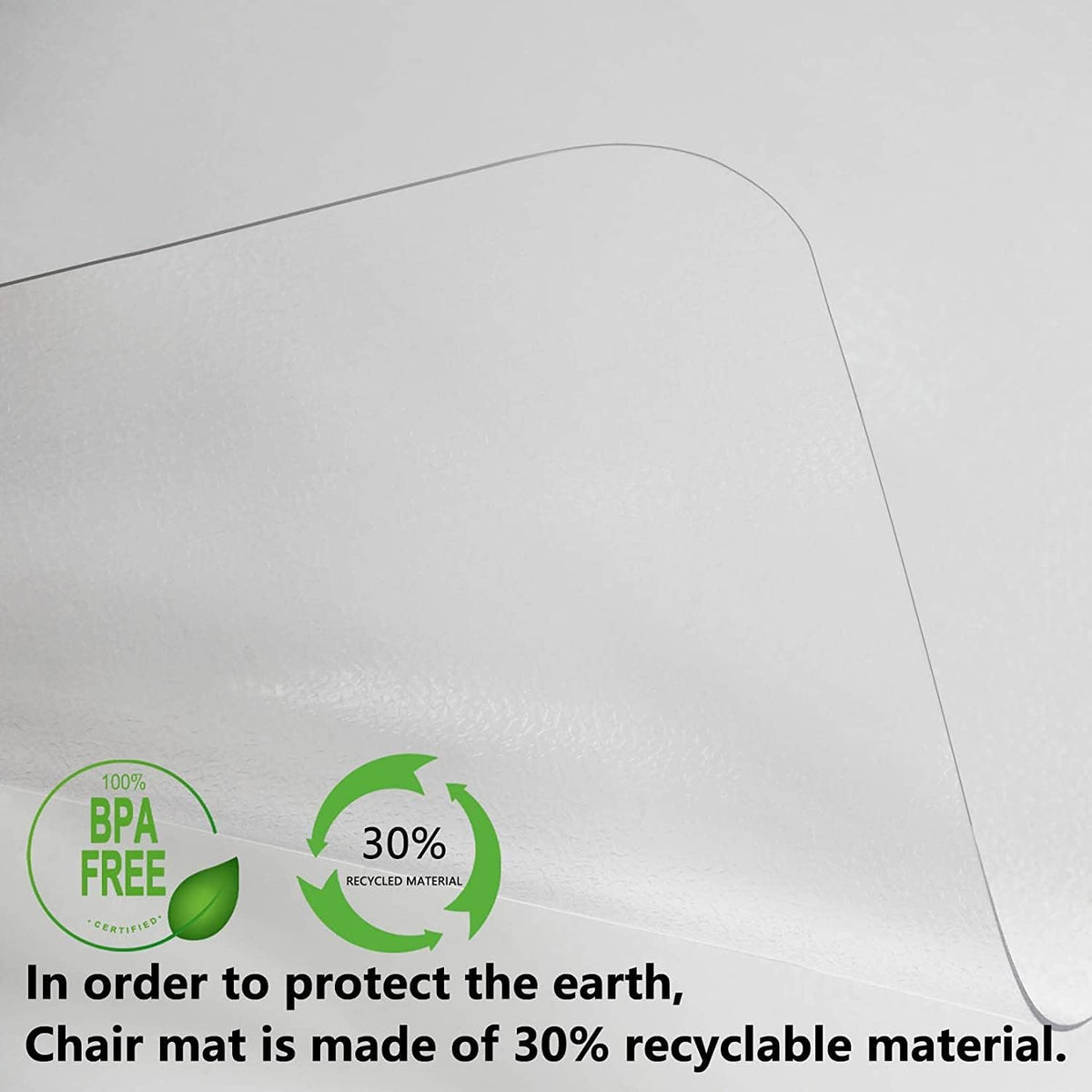 Naturehydro Office Chair Mat for Hardwood Floor, 48" x 36" Transparent Floor Protector,Easy Glide Rolling Desk Chair Floors Mat, BPA and Phthalates Free (Rectangle)