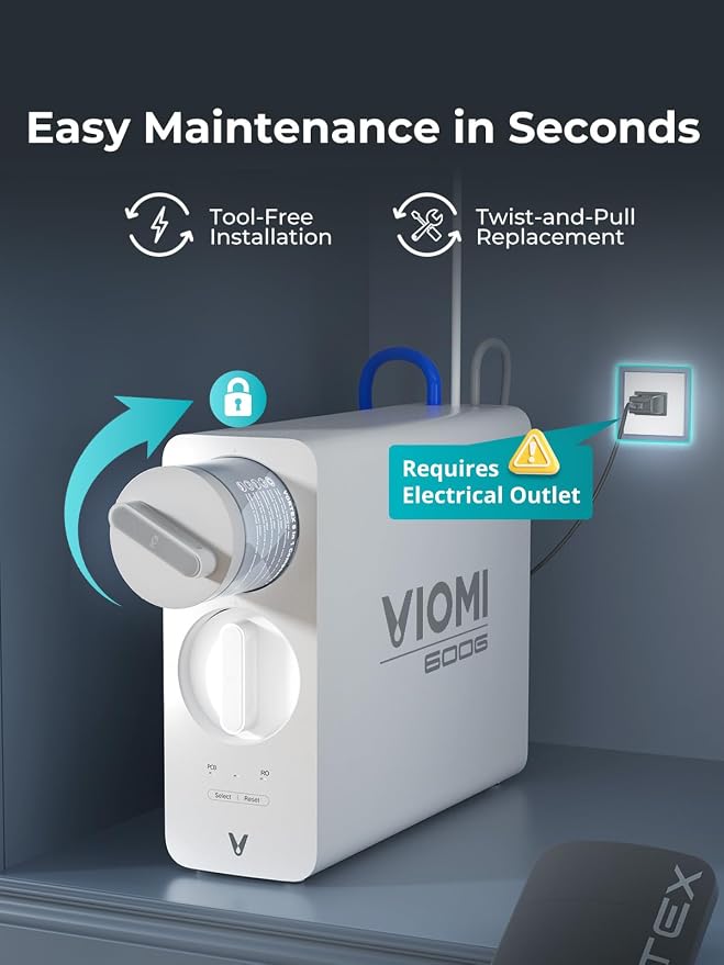 VIOMI® RO Water Filtration System, TDS PFOS&PFOA Reduction, 9 Stage Reverse