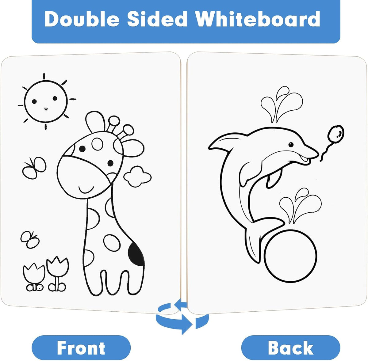 Dry Erase Lapboards, HERKKA 25 Pack Double Sided Small Dry Erase Whiteboards 9 x 12.5 Inch with 25 Erasers, Small Dry Erase Boards for Classroom Teacher Supplies, Personal White Boards for Students