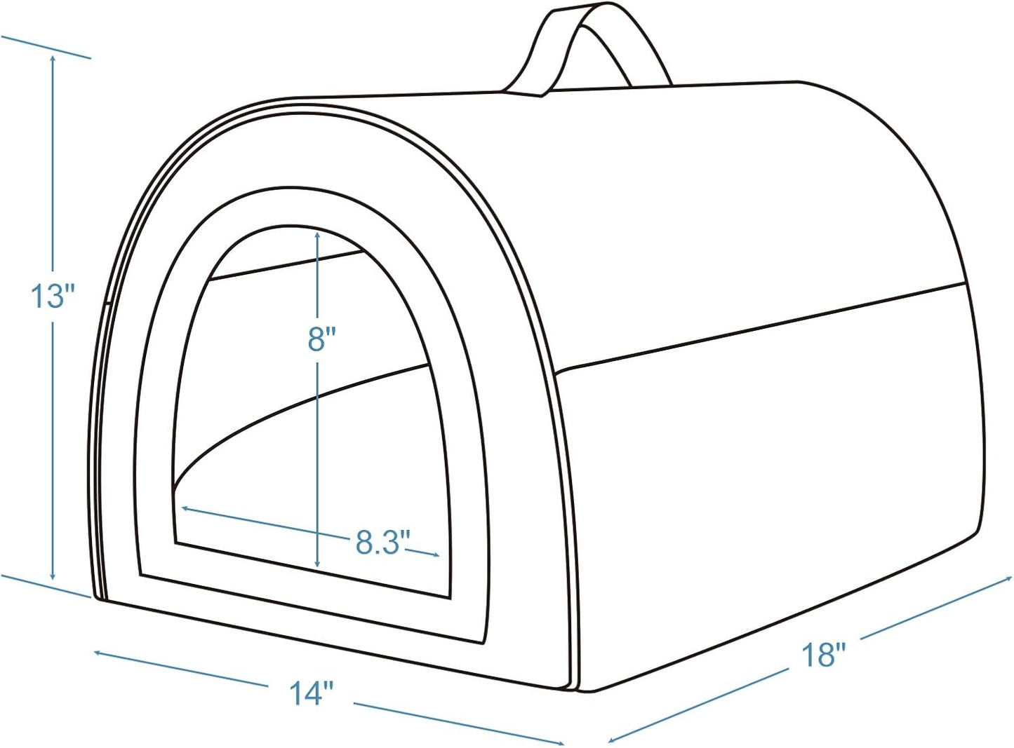 Jiupety Indoor Dog House, 2 in 1 Portable Foldable House Bed with Cover, Pet Tent & Cave Bed for Cats and Small Dogs, M(18"×14"×13"), Up to 9 Lb, Brown