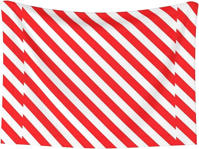 Double Sided Plush Pet Blanket for Small Large Animals, Red White Stripes Christmas Candy Cane, Reversible Throw with Dimpled Dot Side and Flat Side for Kennels Living Rooms