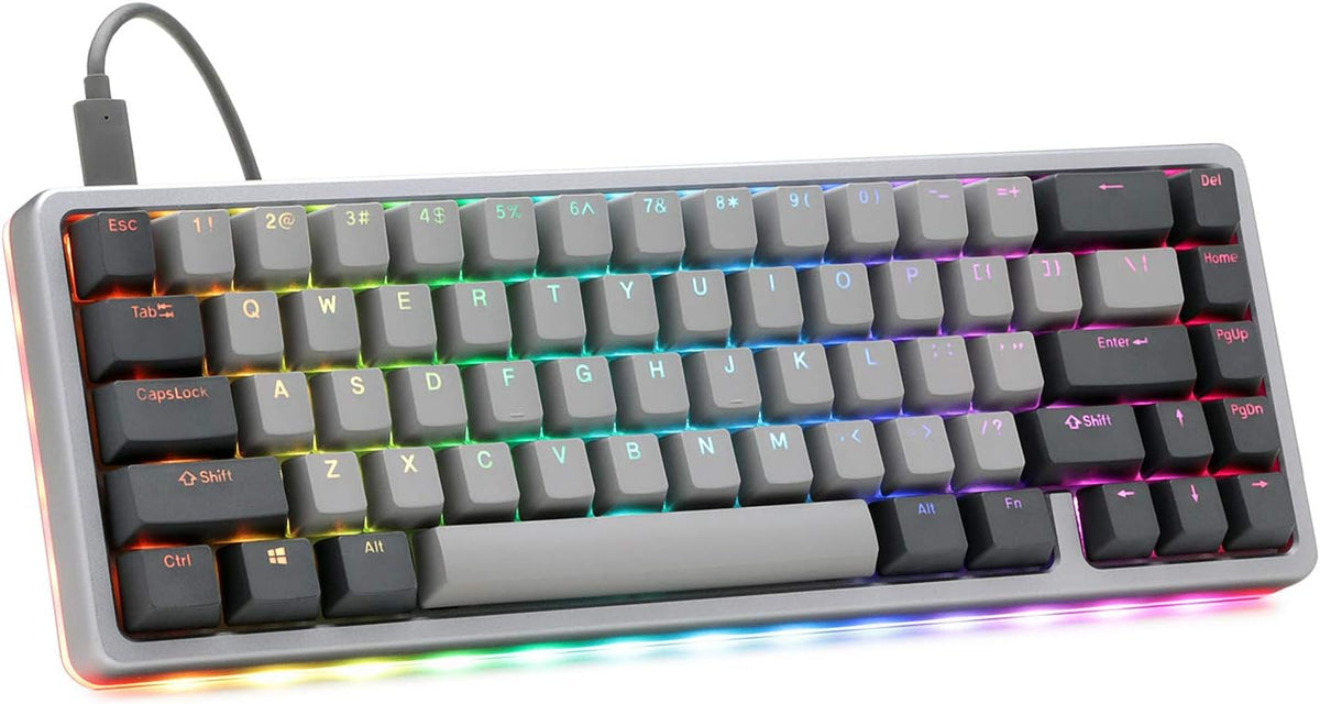 DROP ALT High-Profile Mechanical Keyboard — 65% (67 Key) Gaming Keyboard, Hot-Swap Switches, Programmable Macros, RGB LED Backlighting, USB-C, Doubleshot PBT, Aluminum Frame (Cherry MX Brown, Gray)