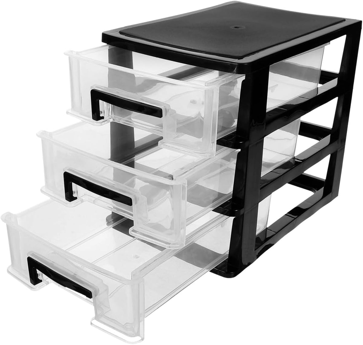 DOITOOL 3 Drawer Desk Organizers, Plastic Home Office Storage Organizer, Makeup Organizer Storage Station Cubes, Cosmetics Jewelry Storage Box for Bathroom, Dorm, Desk, Office