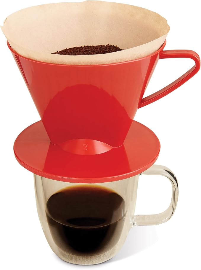 Fino Pour-Over Coffee Brewing Filter Cone, Number 2-Size, Brews 2 to 6-Cups
