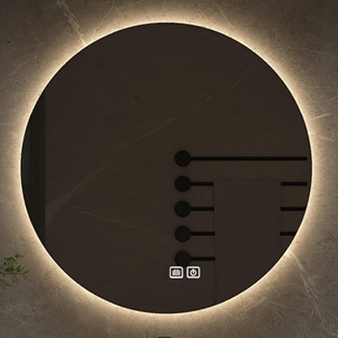 Bathroom Mirror with LED Lights, Wall Mounted Round Mirror, Mirror