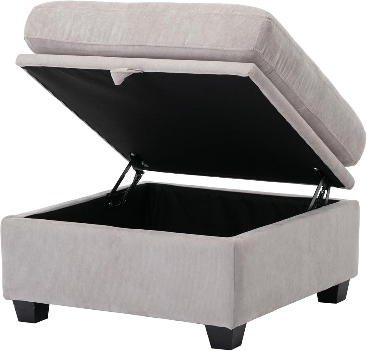 asunflower Ottoman with Storage for Couch 25.2" Square Storage Ottoman Foot Rest for Living Room Large Ottomans for Dorm, Bedroom,Office with Deep Seating(Light Gray)