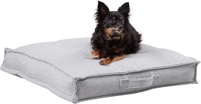 South Pine Porch Mila Square Tufted Pillow Style Dog Bed, Cement, Small (24" x 24")