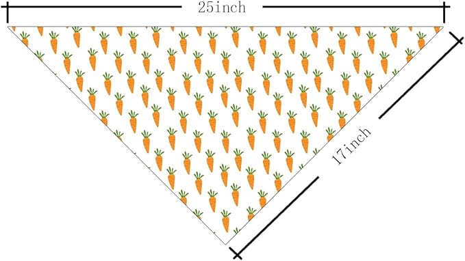 Easter Carrot Over The Collar Dog Bandana, Cute Carrot Print Adjustable Triangle Pet Scarf for Small Medium Dogs, Easter Pet Accessory Bandana, Dog Lover Gift