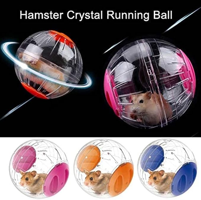 Mini New Cute Dwarf Hamster Running Ball 4.72 Inches Crystal Ball for Hamsters Small Silent Exercise Wheel Cage Accessories for Hamsters Less Than 4 inches 10 cm in Length (Blue)