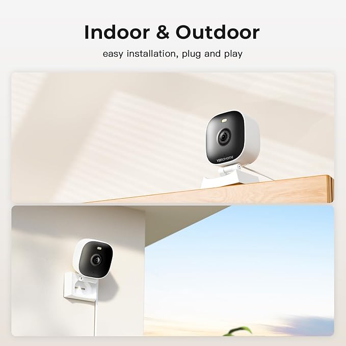 2K Cameras for Home Security,Indoor/Outdoor Security Camera for Elder/Dog/Pet,2.4G/5G Wi-Fi Camera with Color Night Vision, 2-Way Audio,Plug&Play,24/7,Memory Card Storage