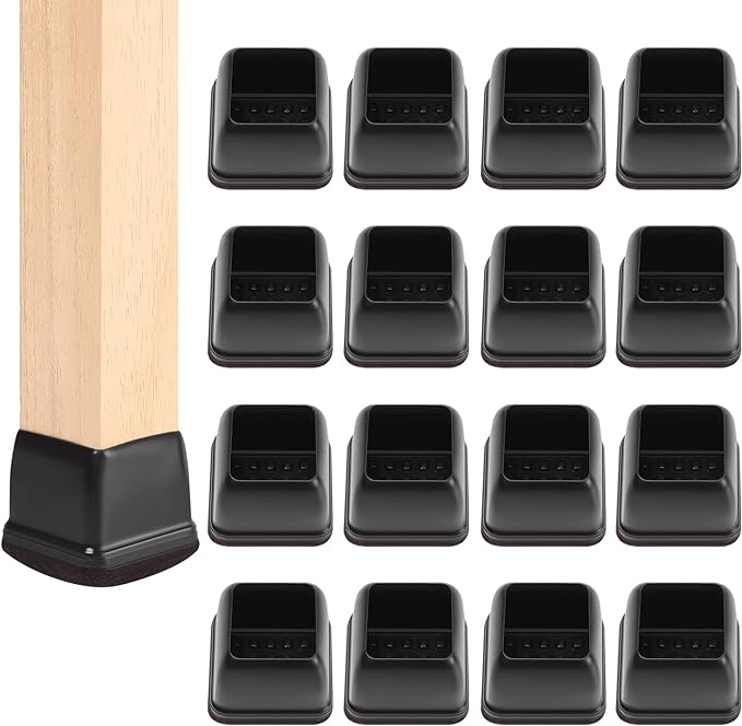 Ezprotekt 24 Pcs Square Chair Leg Floor Protectors