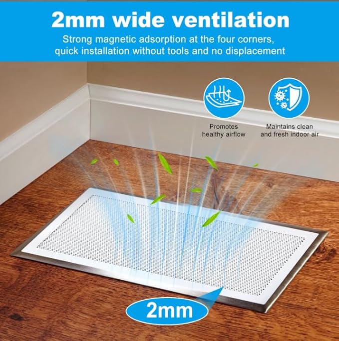 4-Pack 5"x13" White Powerful Magnetic Vent Covers