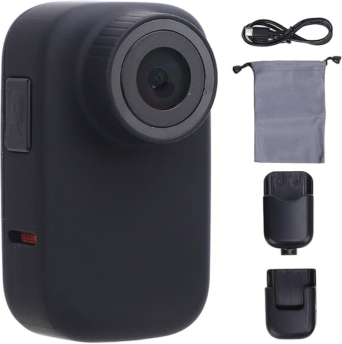 Pet Body Worn Camera, Water Portable HD Wearable Body Cam with Multiple Functions, for Cats Dogs Outdoor Travel Adventures (Black)
