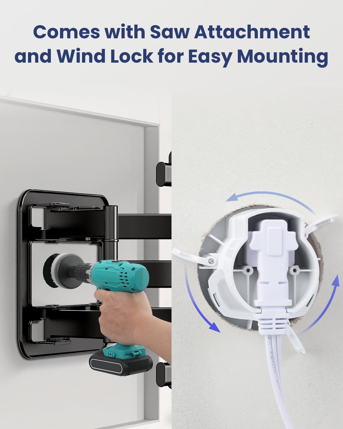 ZEXMTE in-Wall Cable Management Kit, TV Cord Hider for Wall Mounted TV, Includes Power & Low Voltage Cables Management, Wall Cable Concealer Kit with Hole Saw Drill Attachment
