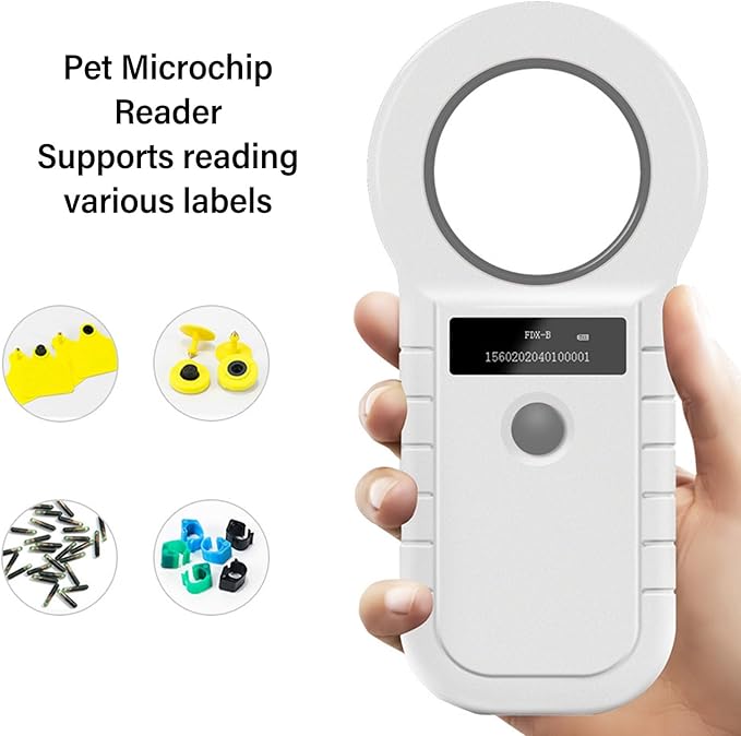 Pet Microchip Reader 134 2K Frequency Portable Pet Scanner Rechargeable Animal Tag Scanner for Shops Chip is Accurately i Microchip ReaderPet ScannerPet Tag
