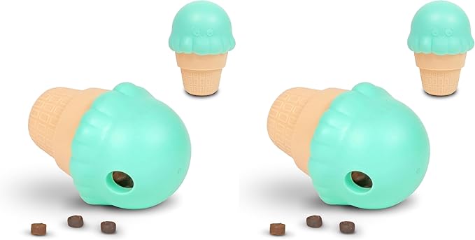 Brightkins Large Ice Cream Cone Treat Dispensers for Dogs - Interactive Dog Toys for All Breeds, Gifts for Dogs (Pack of 2)