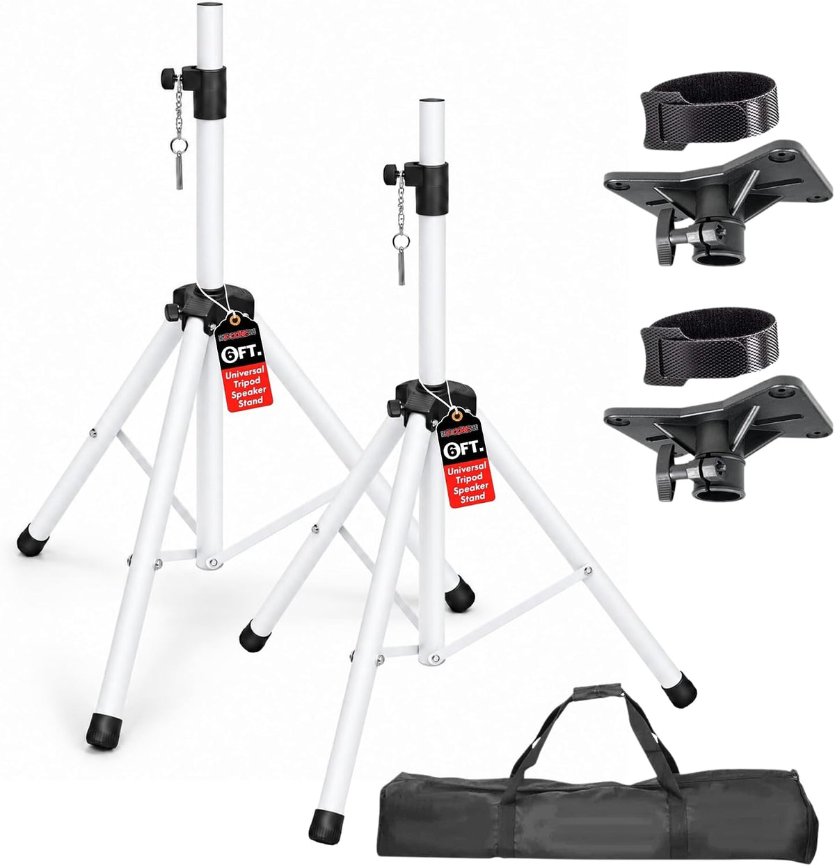 5 Core Speaker Stand Tripod Pair Adjustable PA DJ Universal Pole Mount