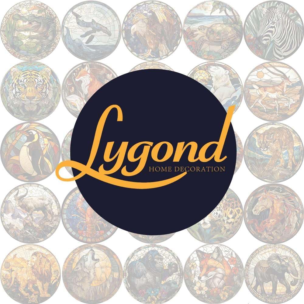 Lygond Metal Sign Tin Sign Circular Stained Glass Koala Tin Signs Gardening for Pub 12×12 Inches