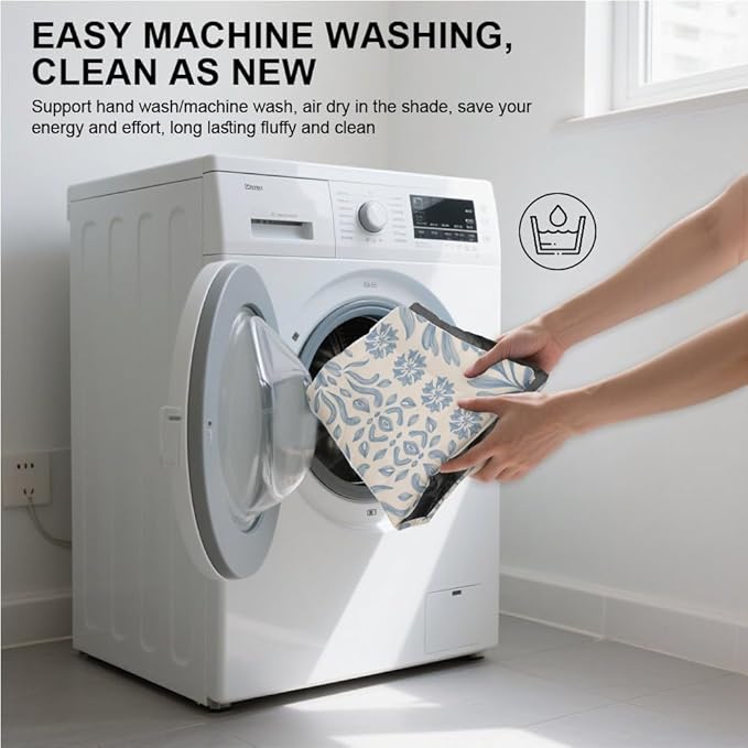 Vintage Blue Floral Dog Beds& Furniture Mat for Dog Crate Pad Small Crate Beds for Small Dogs Washable Non-Slip Bed Bed Puppy Tear-Resistant Mat Washable Pillow Indoor Outdoor 36X24 Inch