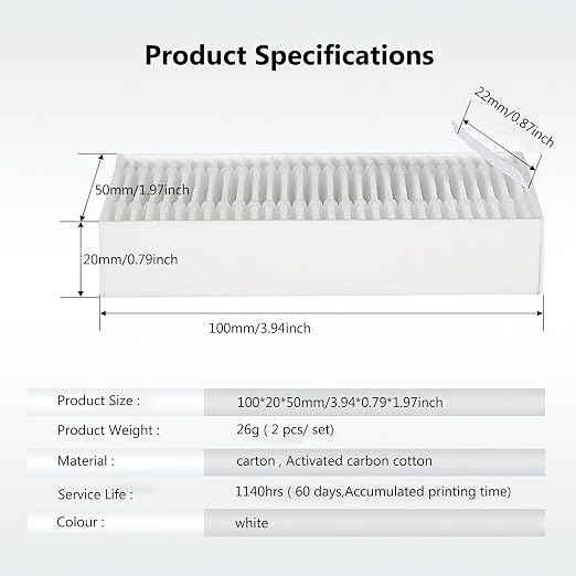 2PCS 3D Printer Air Filter Cartridge