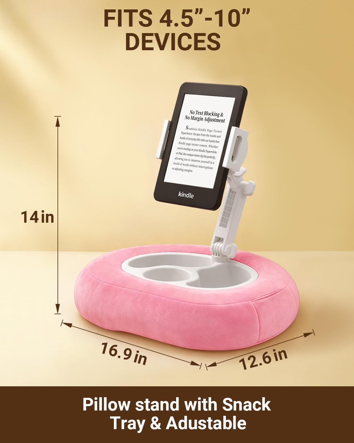 Pillow Stand & Remote Page Turner for Bed, Compatible with Kindle