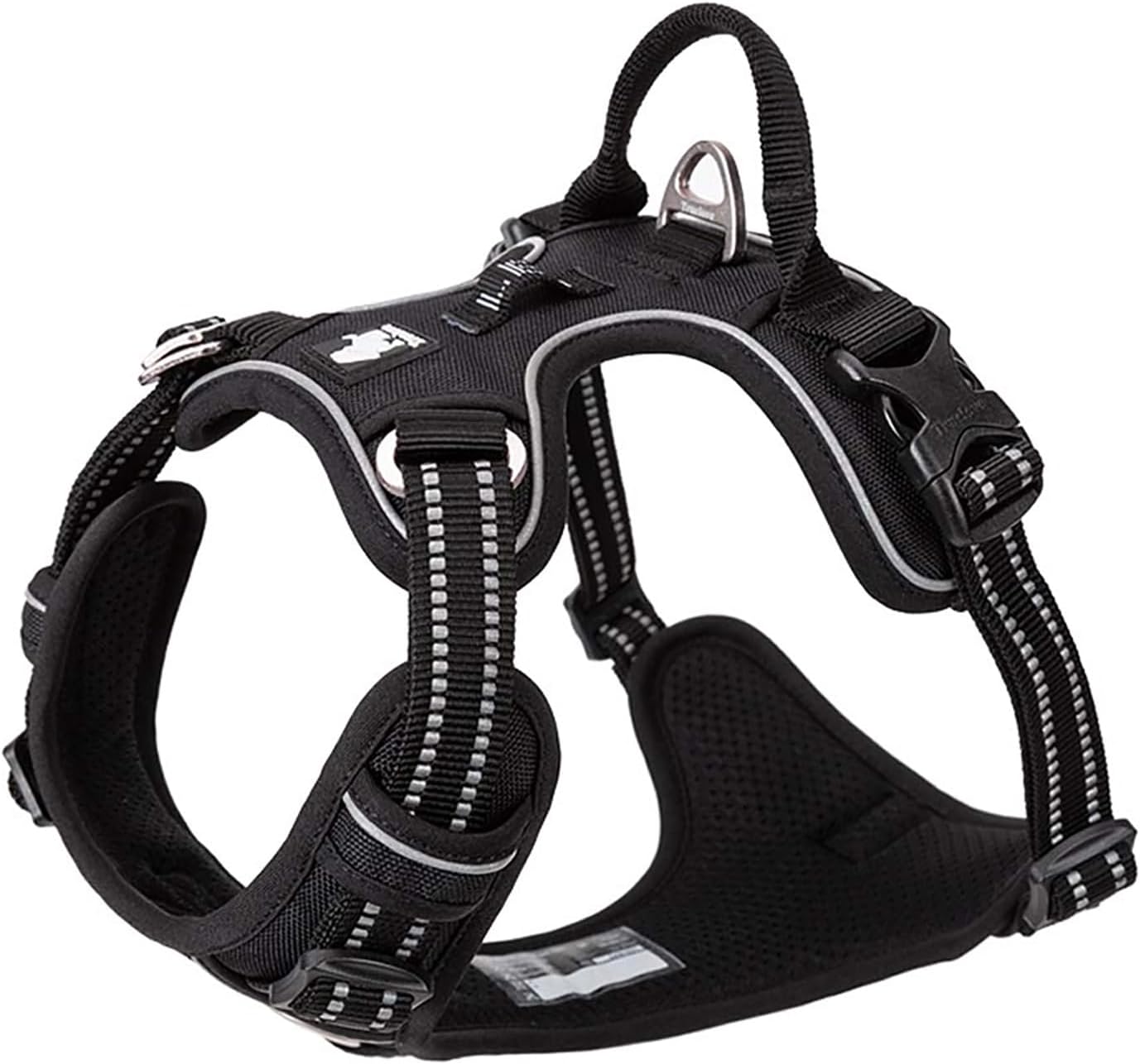TRUE LOVE Dog Harness No Pull Nylon Reflective Pet Harness Adjustable Comfortable Control Step-in Brilliant Colors Truelove TLH56512 XL Black