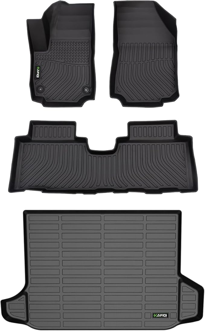 Automotive Floor Mats & Cargo Liner for GMC Terrain 2018-2024 & Chevrolet Equinox 2018-2024(Not for EV) All Weather Protection Full Set- Black