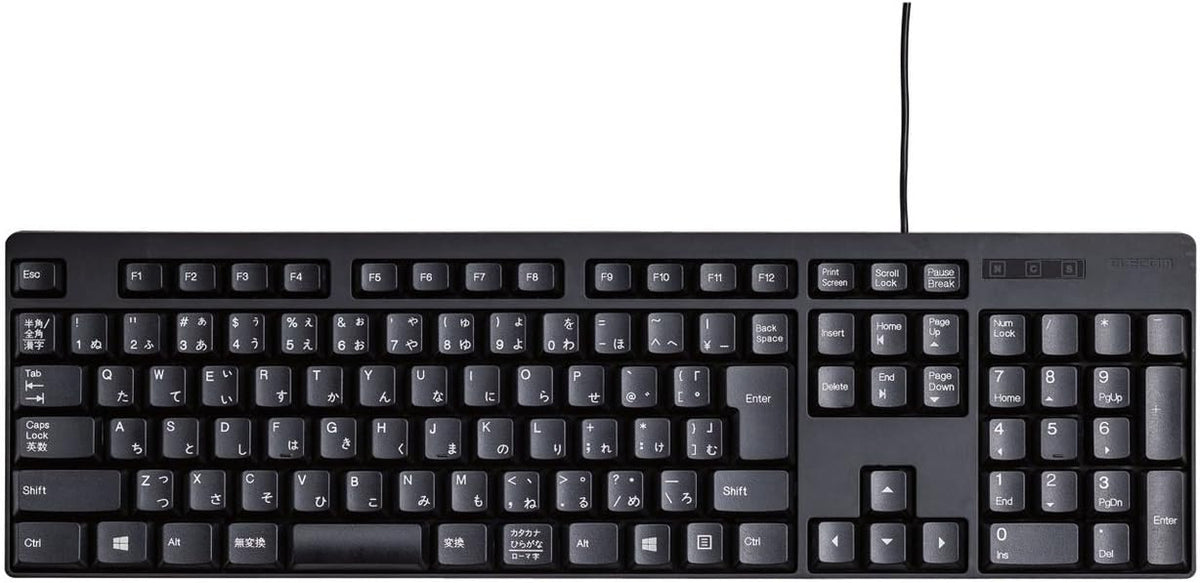 ELECOM USB Wired Keyboard Membrane Type [Black] TK-FFCM01BK (Japan Import)