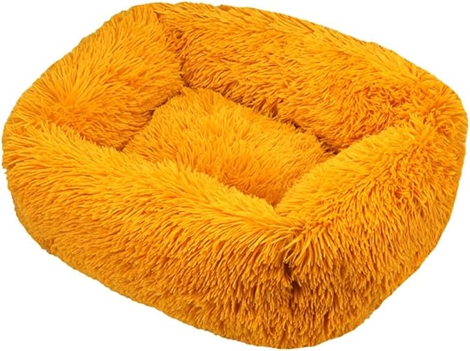 Pet Bed, Dog Bed, Square Calm and Warm Plush Pillow, L Large Dog Bed and Furniture Anti-Anxiety Cushion Bed, Plush pet Bed with Waterproof and Non-Slip Bottom, Machine Washable