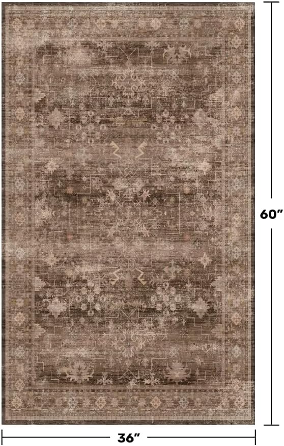 Boho Taupe Brown 3x5 Large Entryway Rug